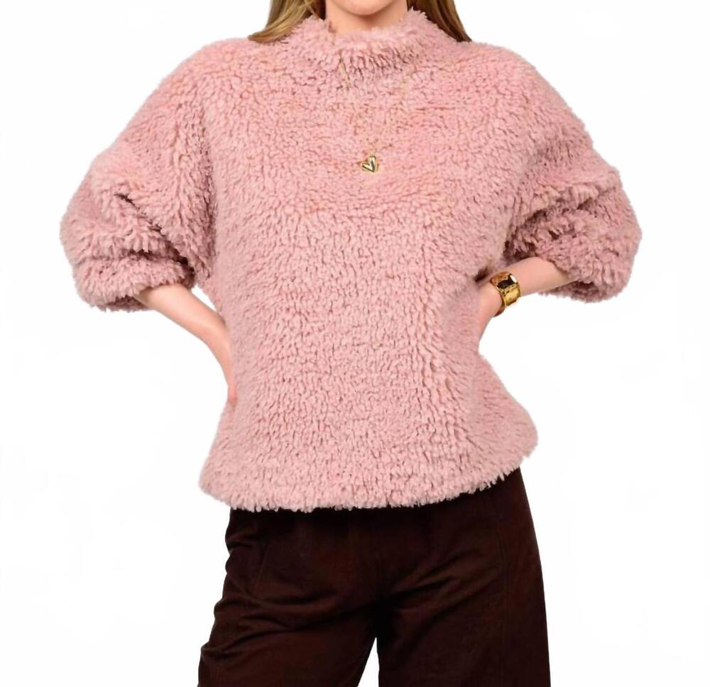 NEW IVY JANE shaggy fur popover top in lilac